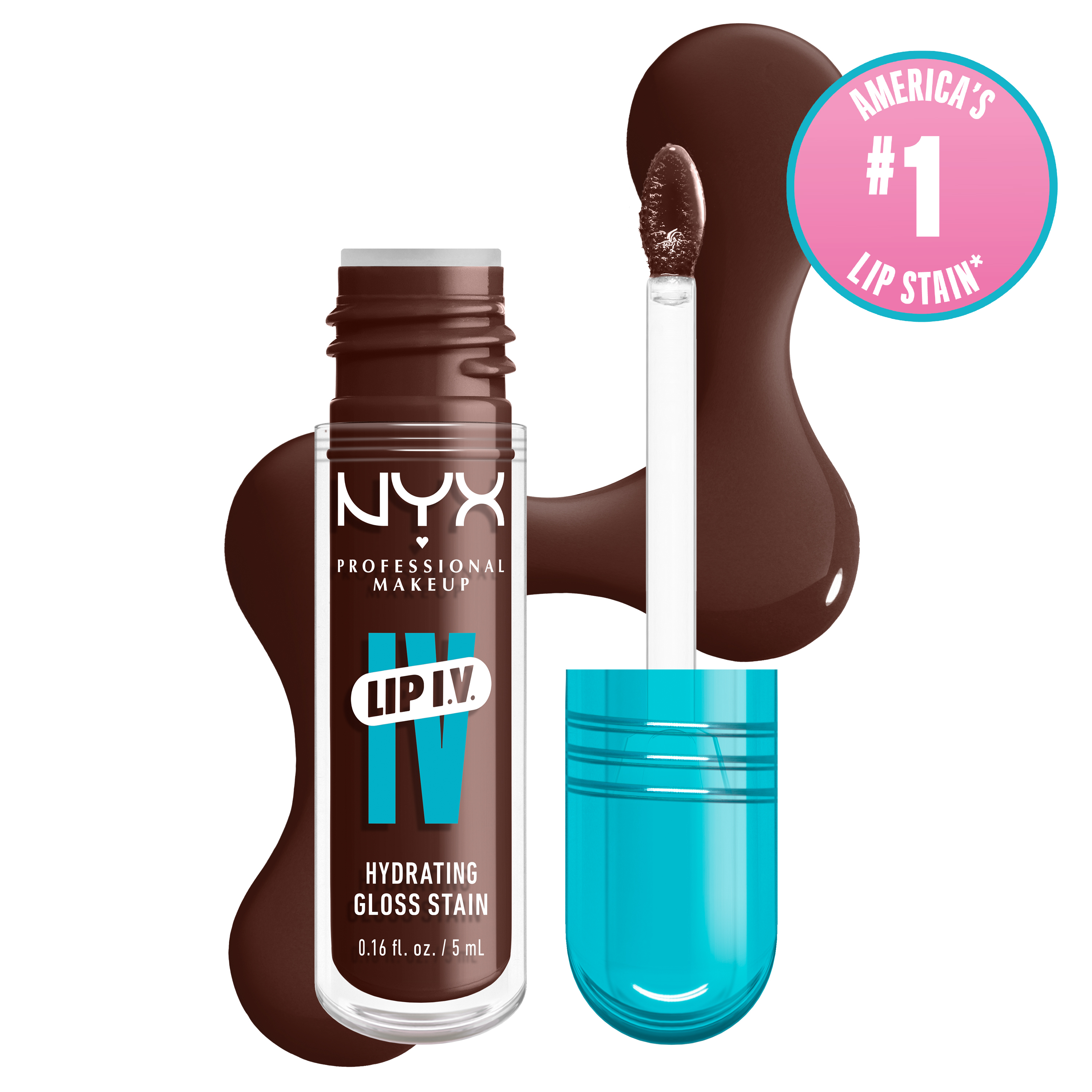 NYX Professional Makeup Lip Iv Hydrating Lip Gloss Stain - Long-Lasting Lip Stain Espresso Soak $12